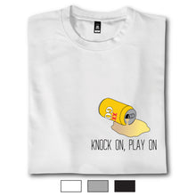 Load image into Gallery viewer, Knock On, Play On - T Shirt - Classic Stitch Up - Cover