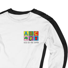 Load image into Gallery viewer, Aussie Beer Pong Champion Black and White Long Sleeve Shirt