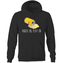 Load image into Gallery viewer, Knock On Play On - Hoodie - Classic Stitch Up - Black
