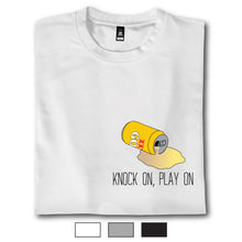 Load image into Gallery viewer, Knock On, Play On - T Shirt - Classic Stitch Up - Cover
