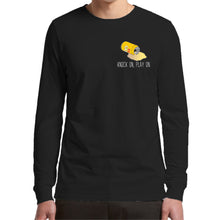 Load image into Gallery viewer, Knock On, Play On - Long Sleeve - Classic Stitch Up - Black
