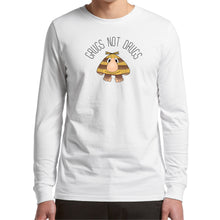 Load image into Gallery viewer, Grugs Not Drugs - Long Sleeve - Classic Stitch Up - White
