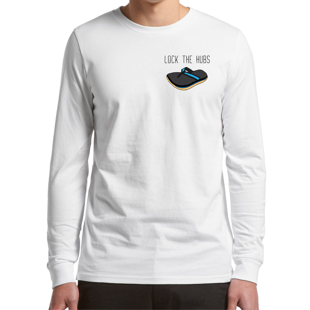 Lock The Hubs - Long Sleeve - Classic Stitch Up - White