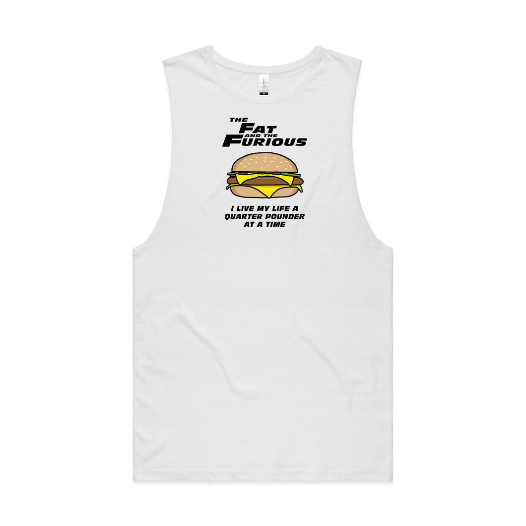 Fat and the Furious Singlet White