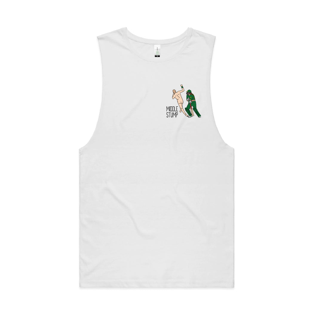 Middle Stump - Singlet - Classic Stitch Up - White