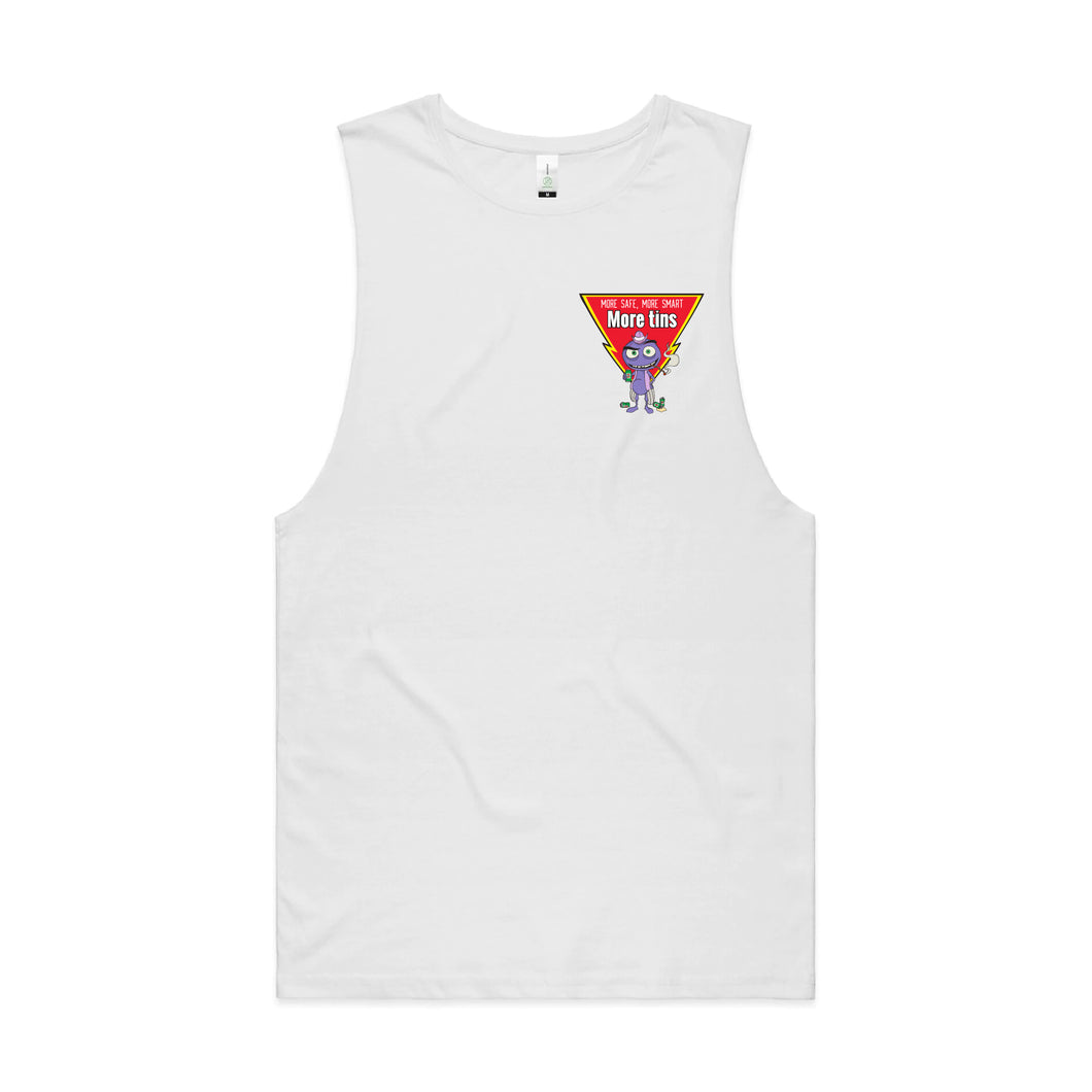 More Tins - Singlet - Classic Stitch Up - White