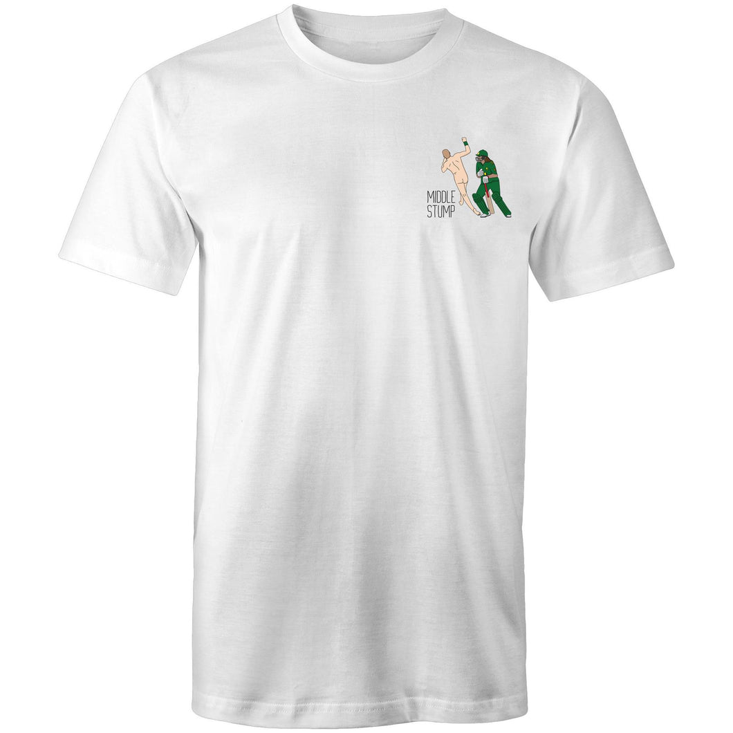 Middle Stump - T Shirt - Classic Stitch Up - White