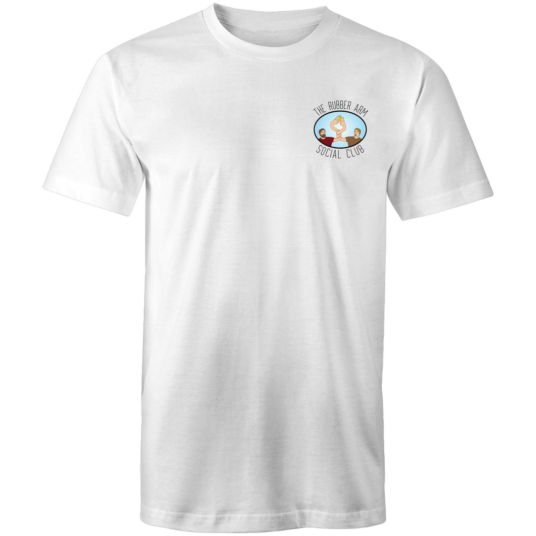 The Rubber Arm Social Club - T Shirt - Classic Stitch Up - White